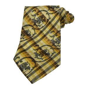 Angelino 100% Silk Black and Yellow Tie Handmade in Italy